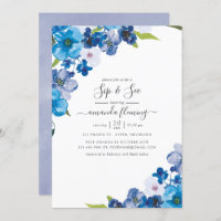 Hues de Blue Floral Sip y See