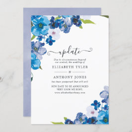 Invitación Hues de la actualización del Boda Floral Azul