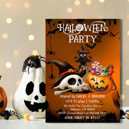 Invitación Hueso espumoso Jack-o'-Lantern dulce Halloween