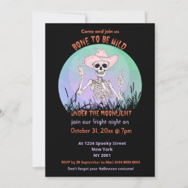 Invitación Hueso Para Ser Salvaje Halloween