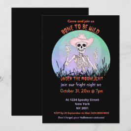 Invitación Hueso Para Ser Salvaje Halloween