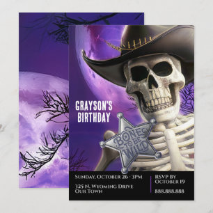 Invitación Hueso para ser salvaje, Skeleton campestre occiden