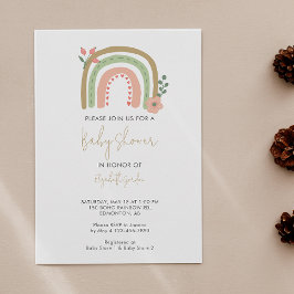 Invitación Huesos de Baby Shower en arco iris de alto rendimi