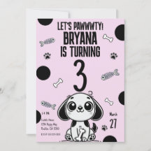 Huesos de pez rosa y negro Cumpleaños de cachorro
