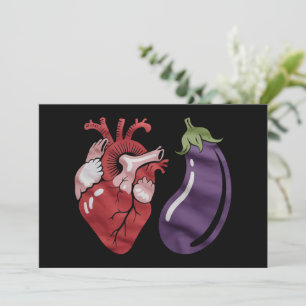 Invitación Huevo de berenjena divertido humor orgullo gay LGB