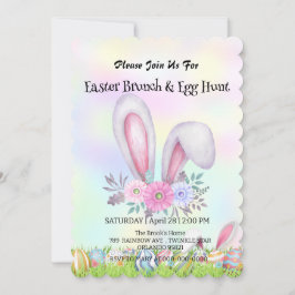 Invitación Huevo de caza de liebre lindo Fiesta feliz día de