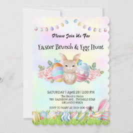 Invitación Huevo de caza de liebre lindo Fiesta feliz día de