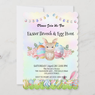 Invitación Huevo de caza de liebre lindo Fiesta feliz día de 