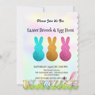 Invitación Huevo de caza de liebre lindo Fiesta feliz día de 