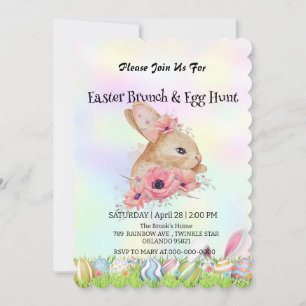 Invitación Huevo de caza de liebre lindo Fiesta feliz día de 