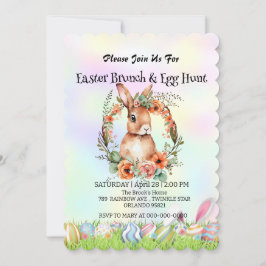 Invitación Huevo de caza de liebre lindo Fiesta feliz día de