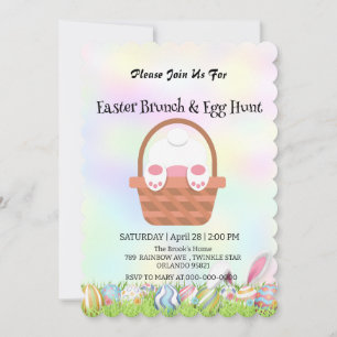 Invitación Huevo de caza de liebre lindo Fiesta feliz día de 