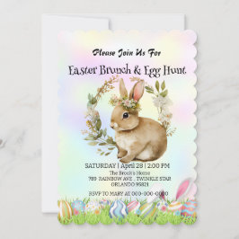 Invitación Huevo de caza de liebre lindo Fiesta feliz día de