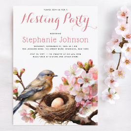 Invitación Huevo de Nido de Pájaro de Fiesta de Nido Floral R
