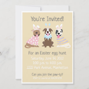 Invitación Huevo de Pascua Caza de Perros Terribles de Toro A