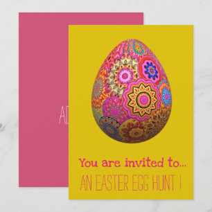 Invitación Huevo de Pascua Caza Pascua fiesta Niña Huevo de P