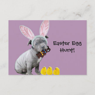 Invitación Huevo de Pascua Caza Pintura de Pitbull