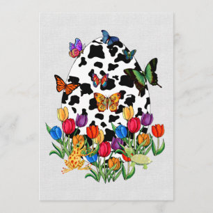 Invitación Huevo de Pascua de la piel de la vaca