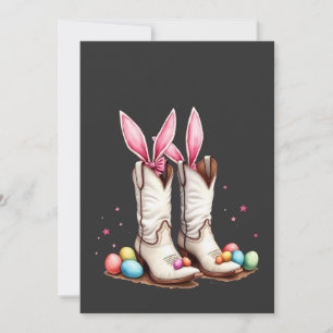Invitación Huevo de Pascua Gracioso Cowboy de Pascua