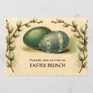 Invitación Huevo de Pascua Vintage Brunch de Pascua