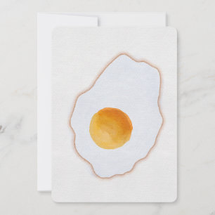 Invitación Huevo Frito Acuarela Estética Arte Minimalista Pri