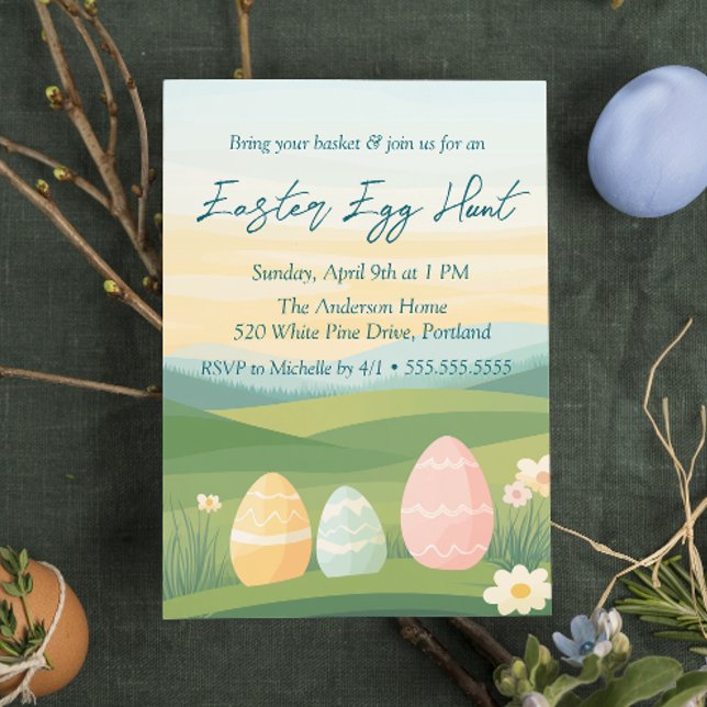 Invitación Huevos al aire libre y caza de huevos de pascua na (Subido por el creador)