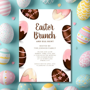 Invitación Huevos De Chocolate Lindos Brunch De Pascua
