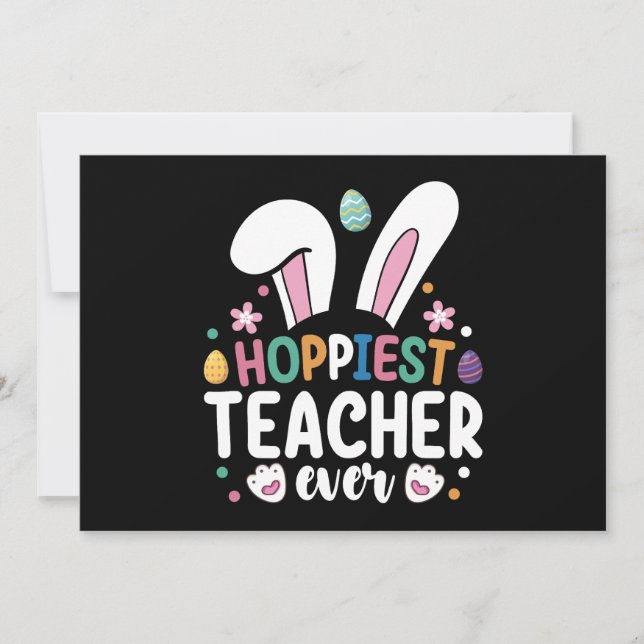 Invitación Huevos de conejo de pascua de la escuela más optim (Anverso)