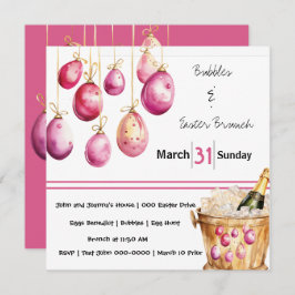 Invitación Huevos de Pascua, burbujas y brunch de Pascua
