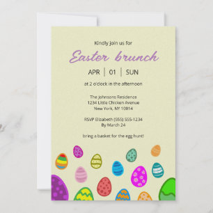 Invitación Huevos de Pascua coloridos y hermosos