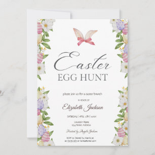Invitación Huevos de Pascua con flores de brunch y bubbly