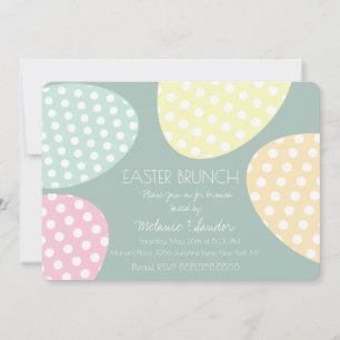 Invitación Huevos de Pascua con puntos Cena Brunch Familia Pa