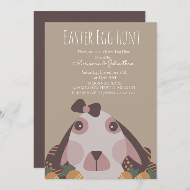 Invitación Huevos de Pascua de Chocolate (Anverso / Reverso)