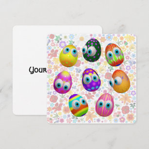 Invitación Huevos de Pascua de dibujos animados lindos y dive