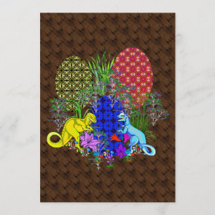 Invitación Huevos de Pascua del dinosaurio