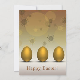 Invitación Huevos de Pascua dorados modernos