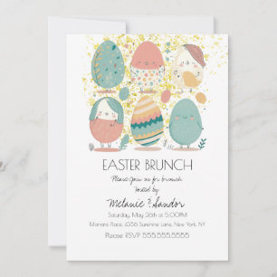Invitación Huevos de Pascua Lindos Cena Brunch