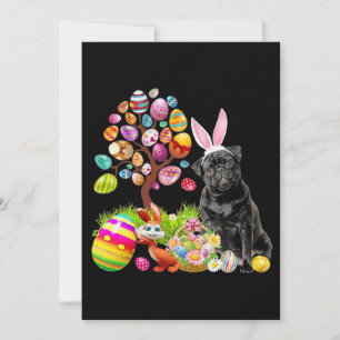 Invitación Huevos de pascua NEGRO Dogs Día de Pascua para con
