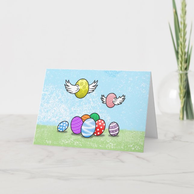Invitación Huevos de Pascua voladores (Anverso)