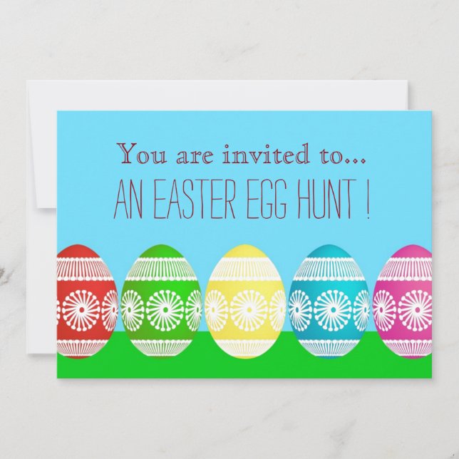 Invitación Huevos de Semana Santa Caza fiesta Pascua lindo Hu (Anverso)