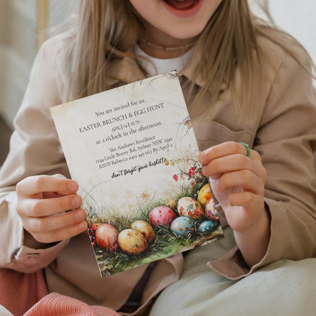 Invitación Huevos decorativos Floral y caza de huevos (Subido por el creador)