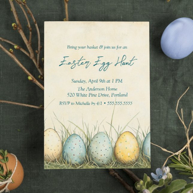 Invitación Huevos en la hierba Huevos de Pascua (Subido por el creador)
