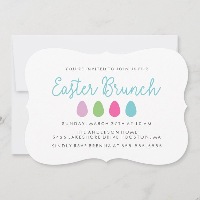 Invitación Huevos modernos de Pascua (Anverso)