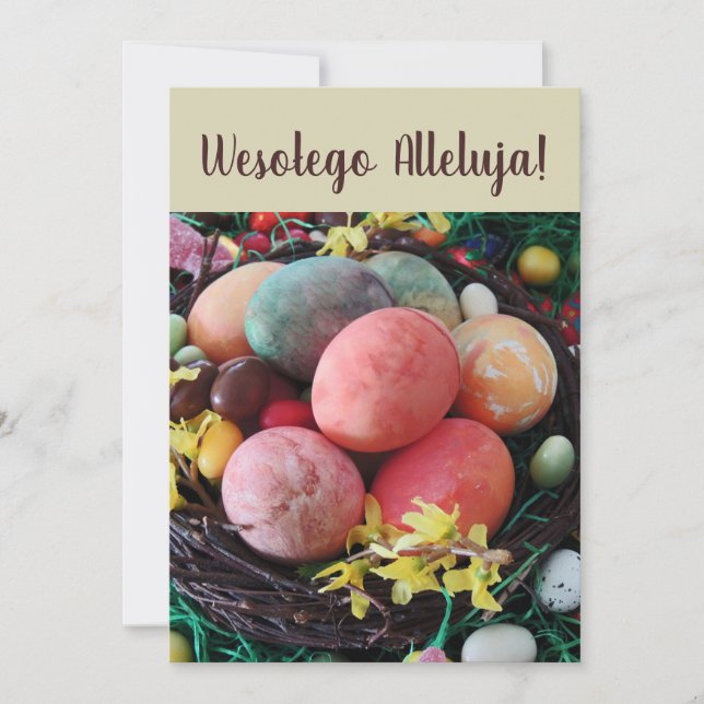 Invitación Huevos polacos de Pascua Wesolego Alleluja (Anverso)