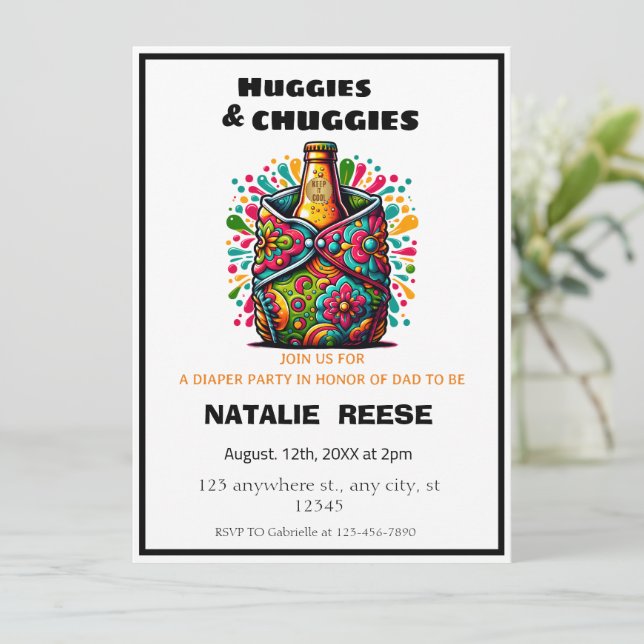 Invitación Huggies y Chuggies Dad Diaper fiesta (Anverso de pie)