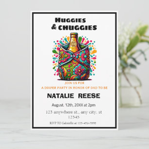 Invitación Huggies y Chuggies Dad Diaper fiesta