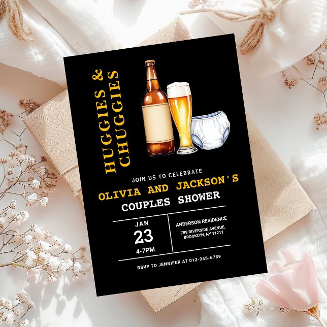 Invitación Huggies y Chuggies Parejas Baby Shower (Subido por el creador)