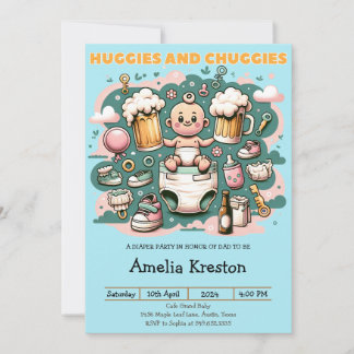 Invitación Huggies y Chuggies saludan a la paternidad