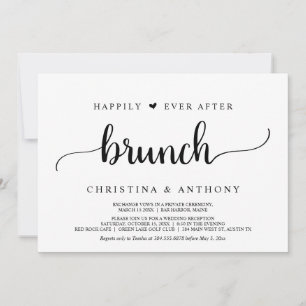 Invitación Huida, Brunch de Felices para Siempre, Rústico 