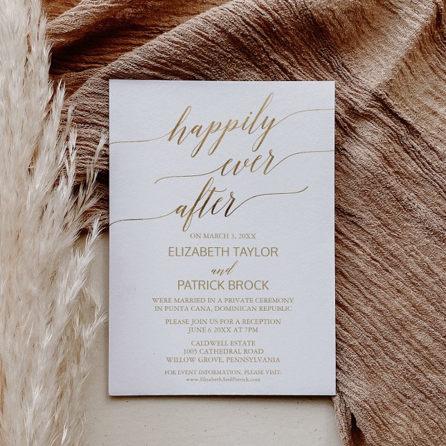 Invitación Huida con Caligrafía Dorada Elegante (Subido por el creador)
